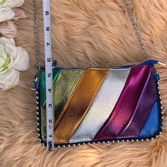 Multicolor Metallic Stud Women's Crossbody Handbag With Chain Strap NEW! - Picture 6 of 11